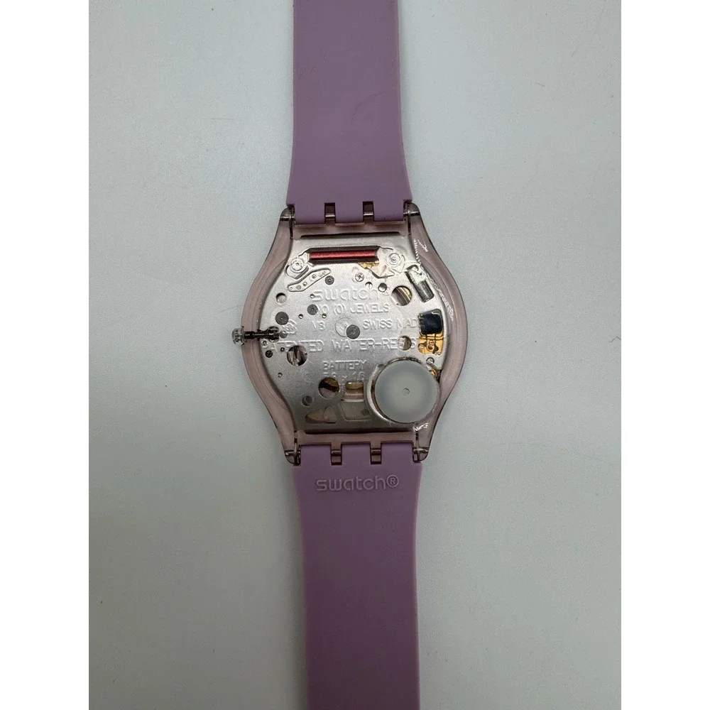 Swatch Trimento SFR101‎ Women Watch 2003 Analog Purple Band Fresh Battery